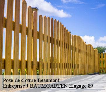 Pose de cloture  beaumont-89250 Entreprise J.BAUMGARTEN Elagage 89