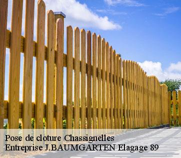 Pose de cloture chassignelles-89160 Entreprise J.BAUMGARTEN Elagage 89