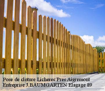 Pose de cloture  licheres-pres-aigremont-89800 Entreprise J.BAUMGARTEN Elagage 89